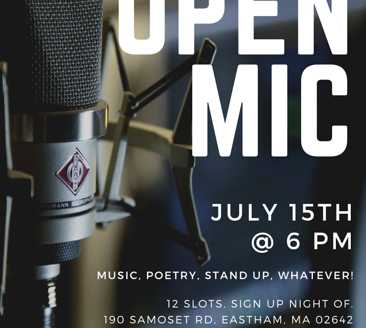 tue 15 jul 2025: open mic night